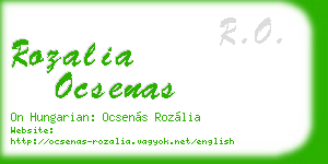 rozalia ocsenas business card