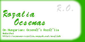 rozalia ocsenas business card